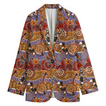 Australian Animals Pattern Print Women's Cotton Blazer