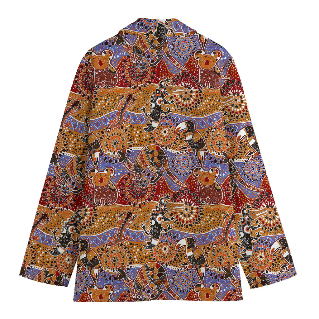Australian Animals Pattern Print Women's Cotton Blazer