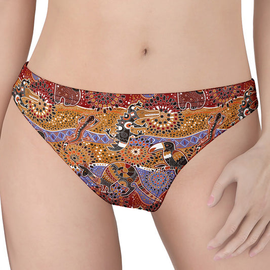 Australian Animals Pattern Print Women's Thong