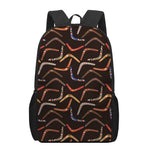 Australian Boomerang Pattern Print 17 Inch Backpack