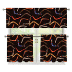 Australian Boomerang Pattern Print 3 Piece Kitchen Curtains