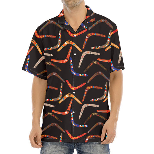Australian Boomerang Pattern Print Aloha Shirt