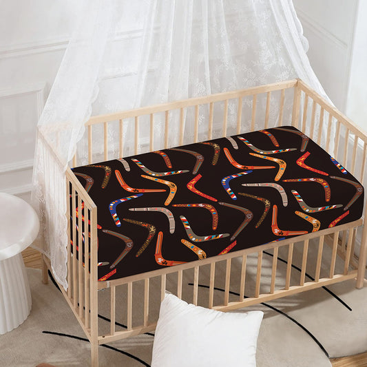 Australian Boomerang Pattern Print Baby Crib Sheet