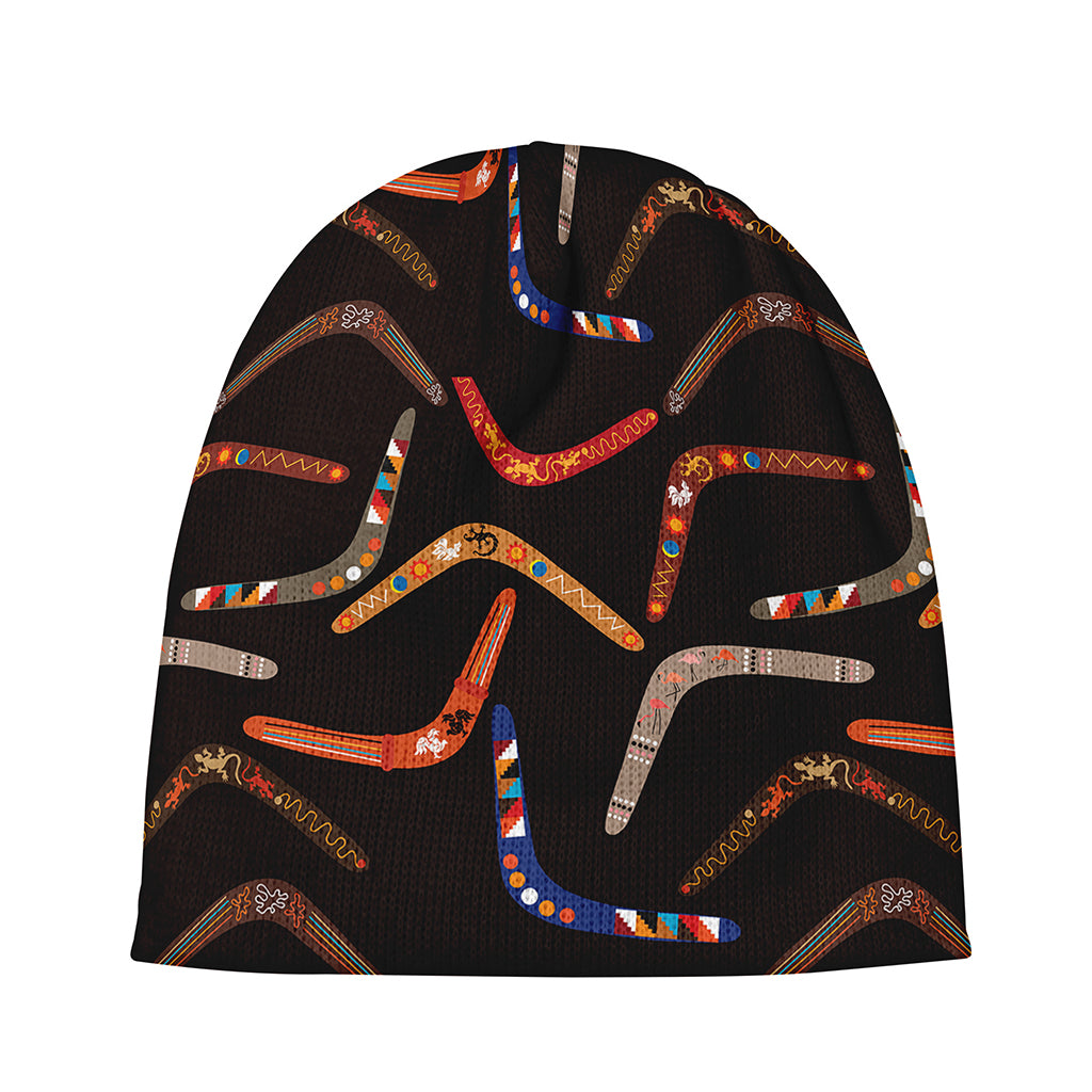 Australian Boomerang Pattern Print Beanie