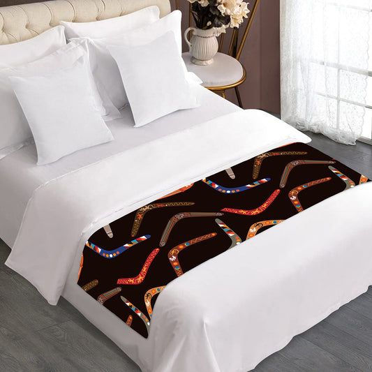 Australian Boomerang Pattern Print Bed Runner