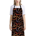 Australian Boomerang Pattern Print Bib Apron With Pocket