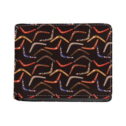 Australian Boomerang Pattern Print Bifold Wallet