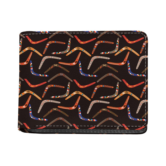 Australian Boomerang Pattern Print Bifold Wallet
