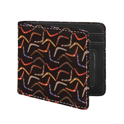 Australian Boomerang Pattern Print Bifold Wallet