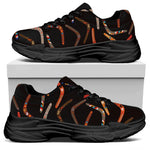 Australian Boomerang Pattern Print Black Chunky Shoes