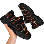 Australian Boomerang Pattern Print Black Chunky Shoes