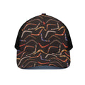 Australian Boomerang Pattern Print Black Mesh Trucker Hat