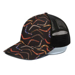 Australian Boomerang Pattern Print Black Mesh Trucker Cap