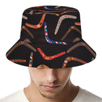 Australian Boomerang Pattern Print Bucket Hat