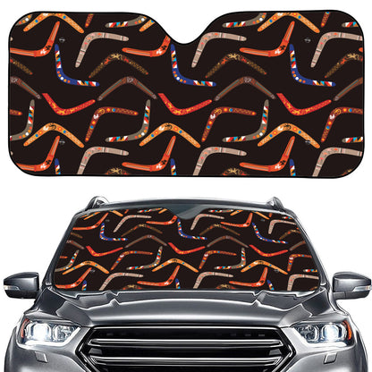 Australian Boomerang Pattern Print Car Windshield Sun Shade