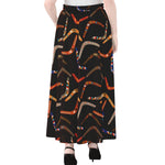 Australian Boomerang Pattern Print Chiffon Maxi Skirt