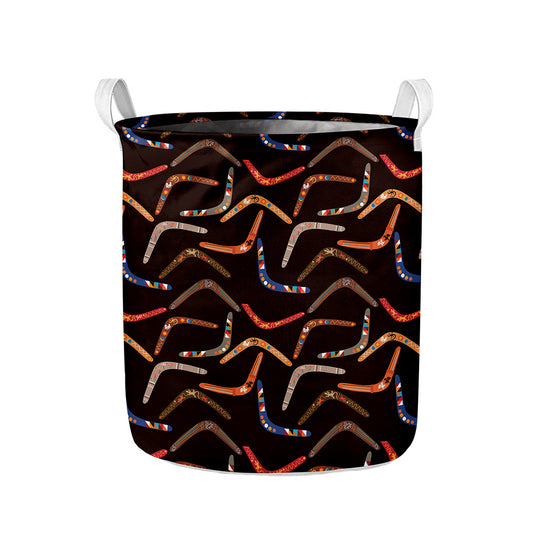 Australian Boomerang Pattern Print Collapsible Laundry Basket