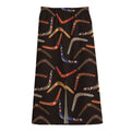 Australian Boomerang Pattern Print Cotton Front Slit Maxi Skirt