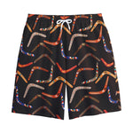 Australian Boomerang Pattern Print Cotton Shorts