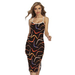 Australian Boomerang Pattern Print Cross Back Cami Dress