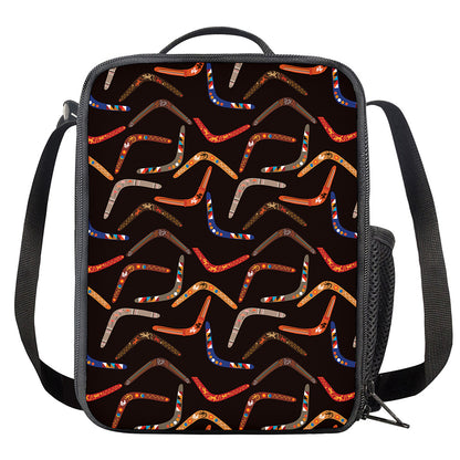Australian Boomerang Pattern Print Crossbody Lunch Bag