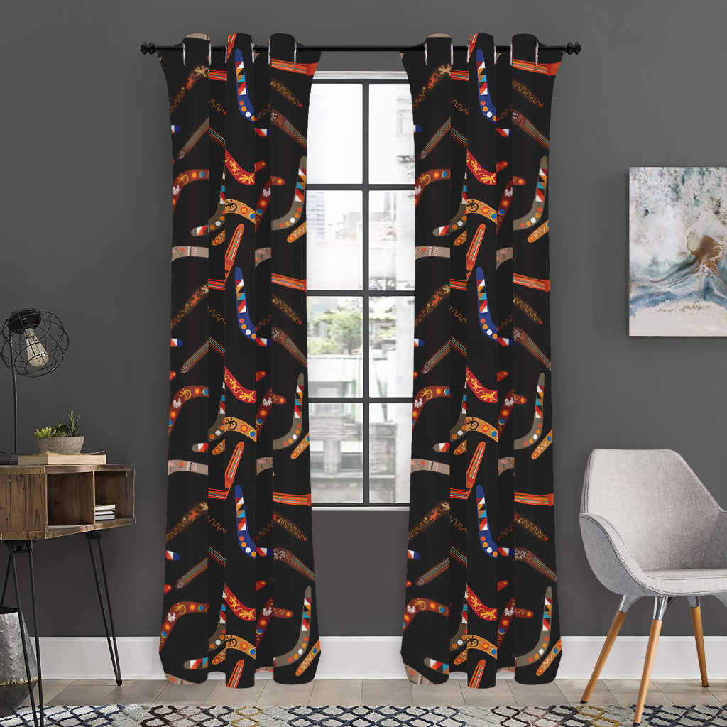 Australian Boomerang Pattern Print Curtain