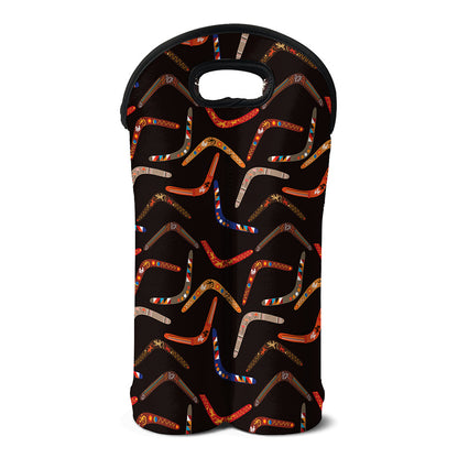 Australian Boomerang Pattern Print Double Neoprene Wine Tote