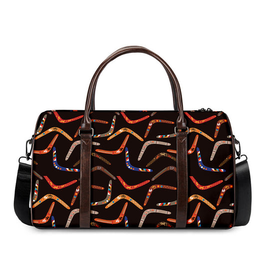 Australian Boomerang Pattern Print Duffle Bag