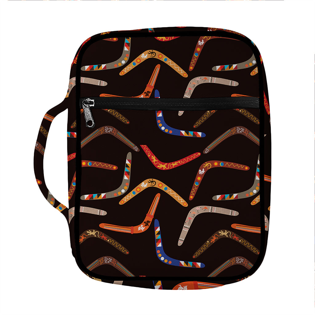 Australian Boomerang Pattern Print Front Pocket Bible Bag