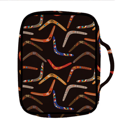 Australian Boomerang Pattern Print Front Pocket Bible Bag