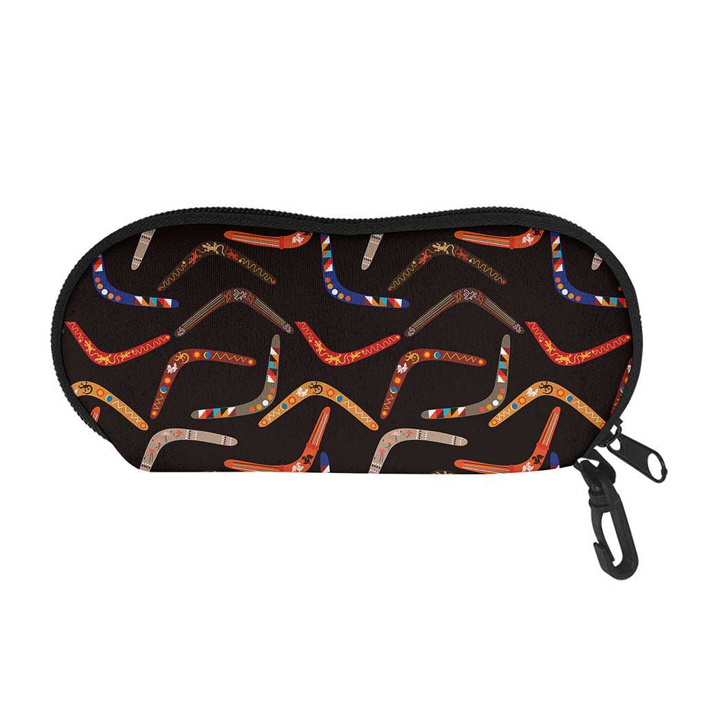 Australian Boomerang Pattern Print Glasses Case