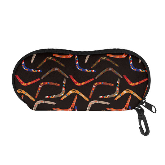 Australian Boomerang Pattern Print Glasses Case