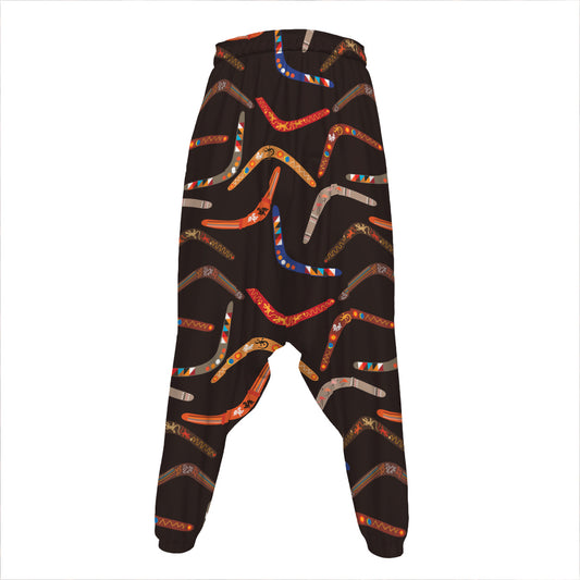 Australian Boomerang Pattern Print Hammer Pants