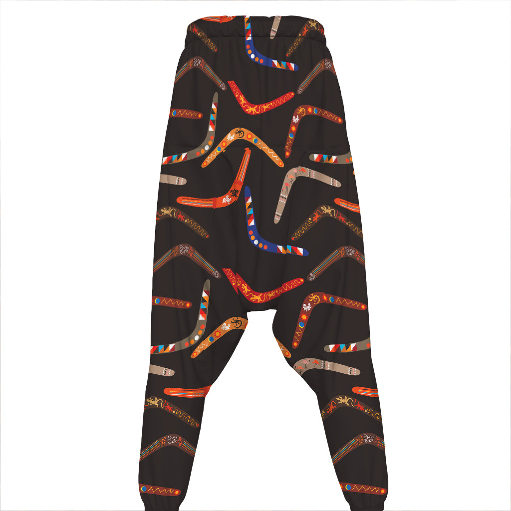 Australian Boomerang Pattern Print Hammer Pants