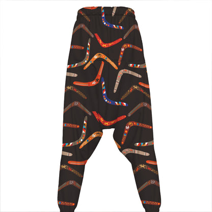 Australian Boomerang Pattern Print Hammer Pants