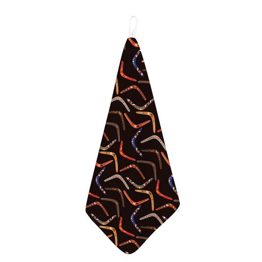 Australian Boomerang Pattern Print Hand Towel