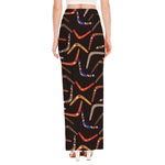 Australian Boomerang Pattern Print High Slit Maxi Skirt