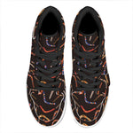 Australian Boomerang Pattern Print High Top Leather Sneakers
