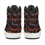Australian Boomerang Pattern Print High Top Leather Sneakers
