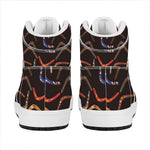 Australian Boomerang Pattern Print High Top Leather Sneakers
