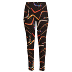 Australian Boomerang Pattern Print High-Waisted Pocket Leggings