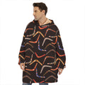 Australian Boomerang Pattern Print Hoodie Blanket