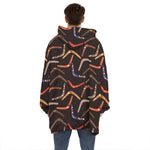 Australian Boomerang Pattern Print Hoodie Blanket