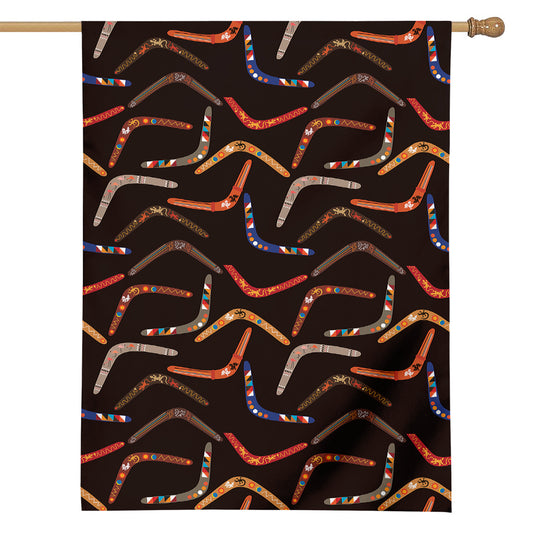 Australian Boomerang Pattern Print House Flag