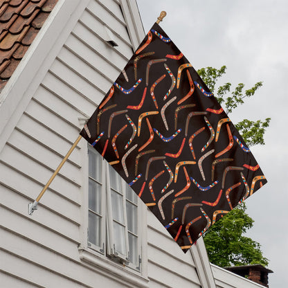 Australian Boomerang Pattern Print House Flag