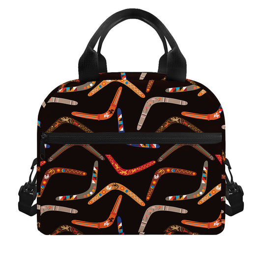 Australian Boomerang Pattern Print Insulated Lunch Bag