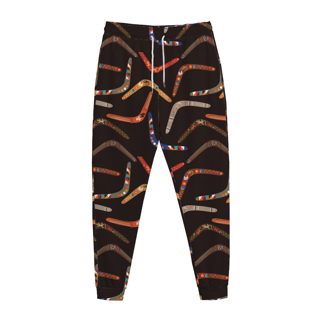 Australian Boomerang Pattern Print Jogger Pants