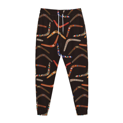 Australian Boomerang Pattern Print Jogger Pants
