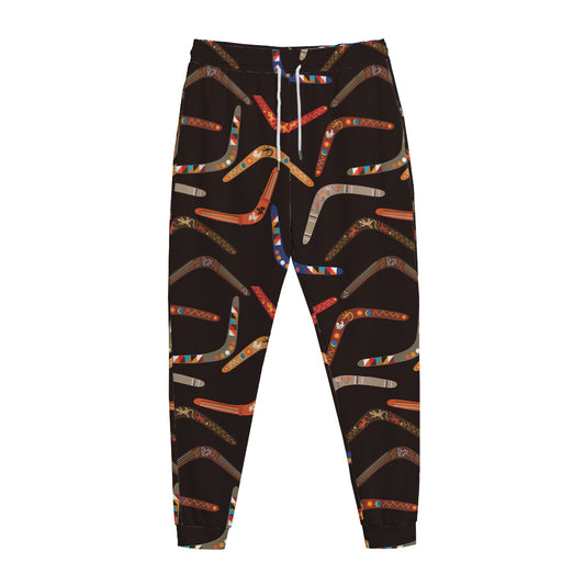 Australian Boomerang Pattern Print Jogger Pants