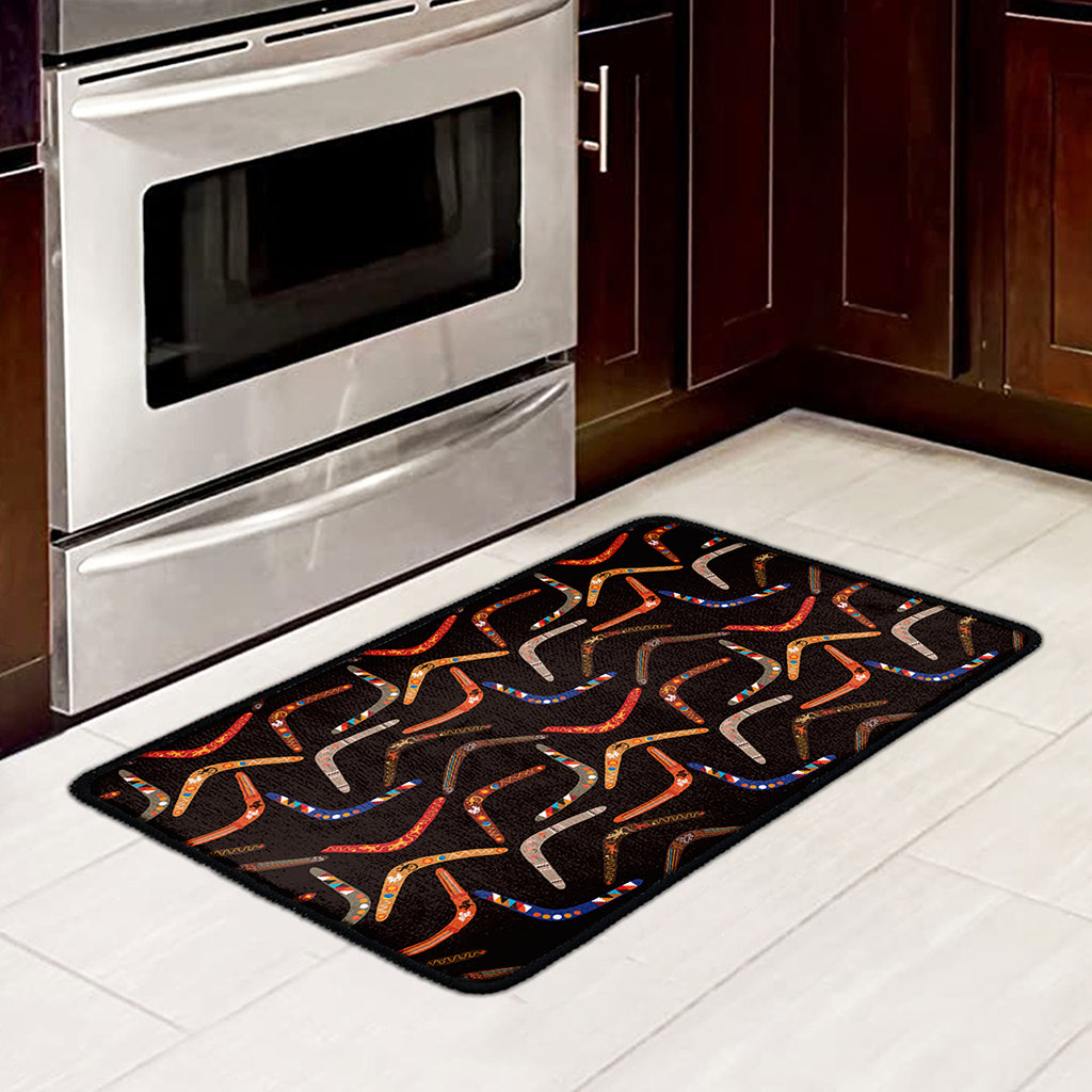 Australian Boomerang Pattern Print Kitchen Mat